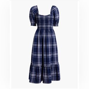 NWT Hill House Blue Plaid Louisa Nap Dress S